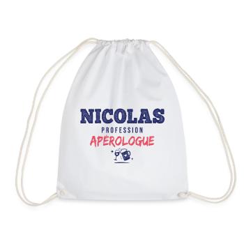 Nicolas Aperologue – Humor Apéro - Turnbeutel - Weiß - Vorne