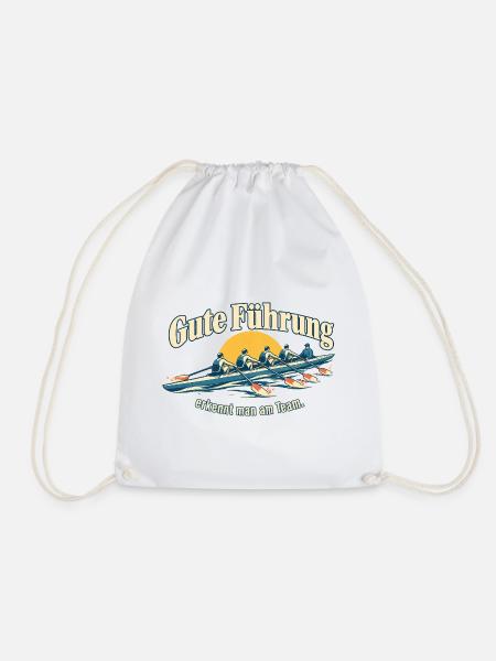 Gute Führung Teamgeschenk für Chefin oder Chef - Turnbeutel - Weiß