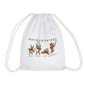 Volleyball Weihnachten Rentiere Lustiges Geschenk - Turnbeutel - Weiß - Vorne