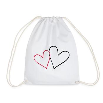 Herzen Herz Geschenkidee Partnerlook - Turnbeutel - Weiß - Vorne