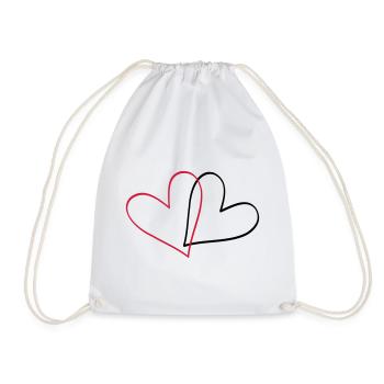 Herzen Herz Geschenkidee Partnerlook - Turnbeutel - Weiß - Vorne