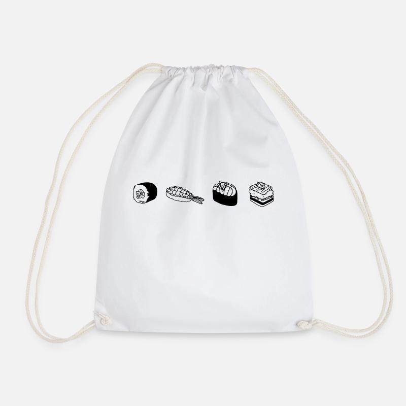 sushi - Drawstring Bag - white
