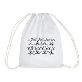 Funny cats - Funny cats - Drawstring Bag - white - Front