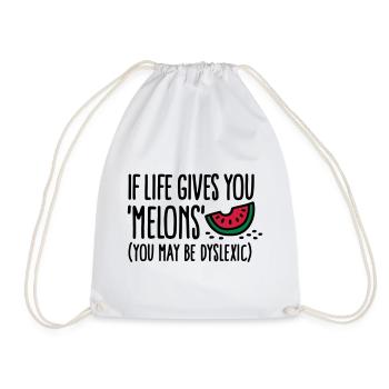 If live gives you melons, you may be dyslexic - Turnbeutel - Weiß - Vorne