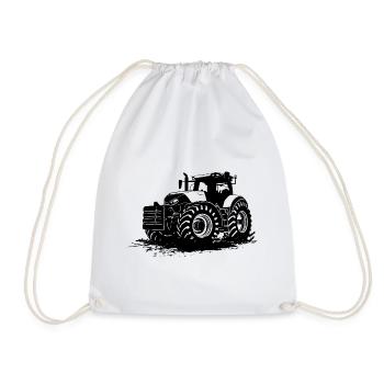 Traktor - Trecker - Schlepper - Landwirt - Turnbeutel - Weiß - Vorne