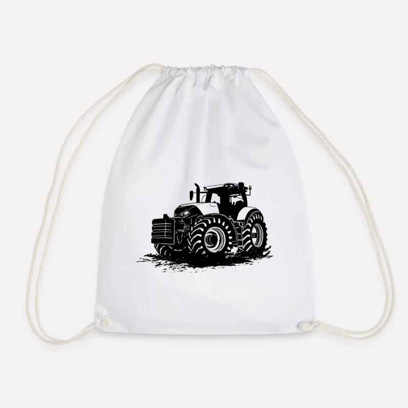 Tractor - Tractor - Tractor - Farmer - Drawstring Bag - white
