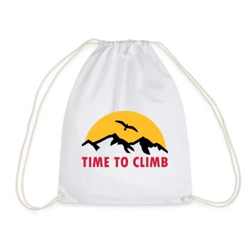 Time to climb (Berge, Sonne im Hintergrund, Vogel) - Turnbeutel - Weiß - Vorne