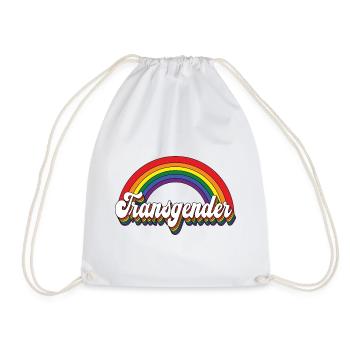 Transgender Trans Pride LGBTQ Queer CSD Rainbow - Drawstring Bag - white - Front