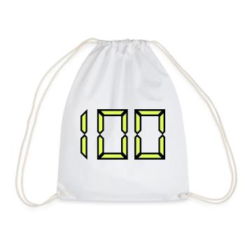 100. 100 YEARS. 100th ANNIVERSARY. HAPPY BIRTHDAY - Drawstring Bag - white - Front