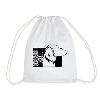 Long Haired Dachshund Profile Dogs Dog Wilsigns - Drawstring Bag - white - Front