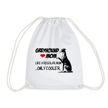 Greyhound Mom - Drawstring Bag - white - Front