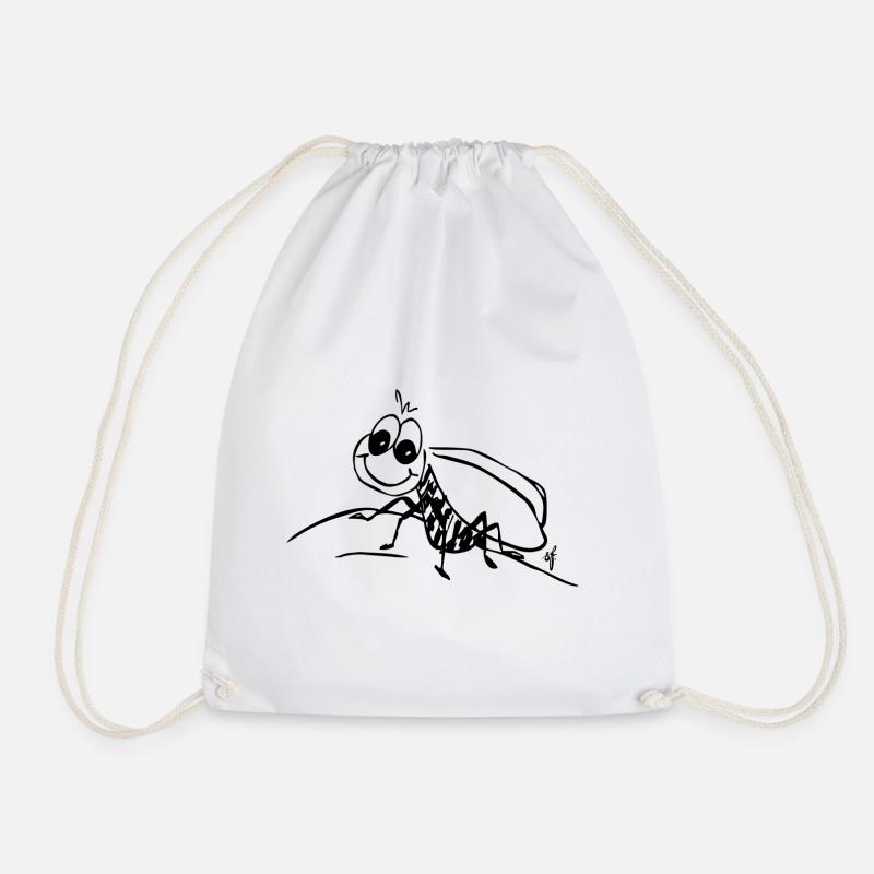 Bee. The shy bee "love-me" - Drawstring Bag - white