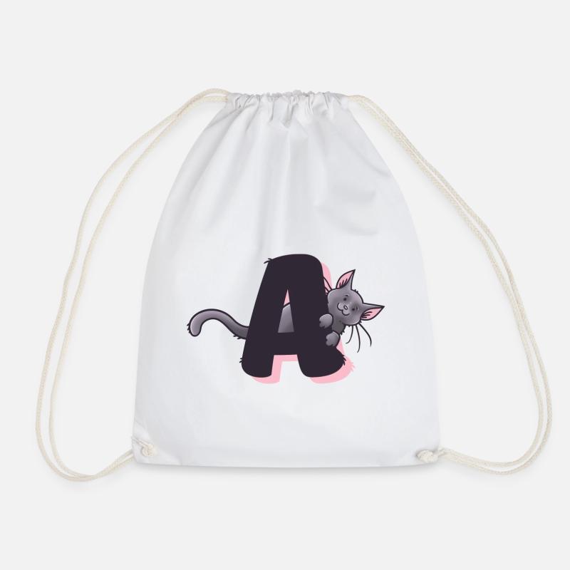 Katze Buchstabe A - Turnbeutel - Weiß