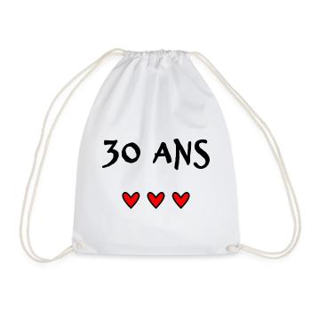 30. 30 YEARS. 30th ANNIVERSARY. 30 YEARS ANNIVERSARY. - Drawstring Bag - white - Front