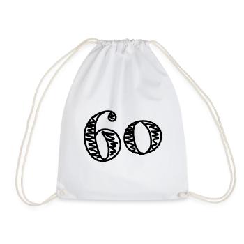 60. 60 ANS. 60e ANNIVERSAIRE. ANNIVERSAIRE 60 ANS. - Sac de sport léger - blanc - Devant
