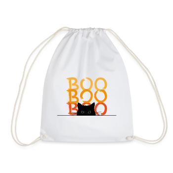 Halloween schwarze Katze boo lustiges shirt - Turnbeutel - Weiß - Vorne