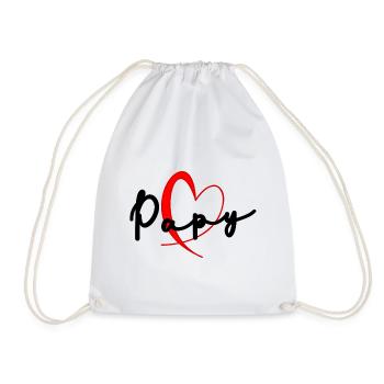 PAPY. FÊTE DES PÈRES. BONNE FÊTE PAPY. JE T'AIME. - Sac de sport léger - blanc - Devant
