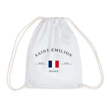 Saint-Émilion – Holiday Souvenir & Gift - Drawstring Bag - white - Front