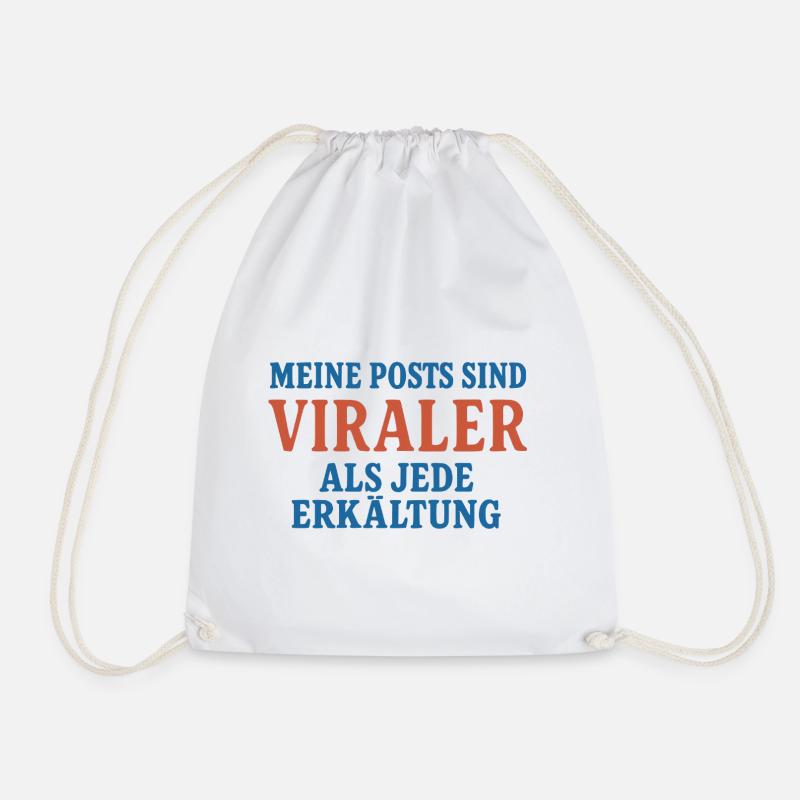 Viral Posts - Drawstring Bag - white