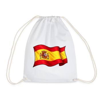 Spanish Flag Wave Design - Drawstring Bag - white - Front