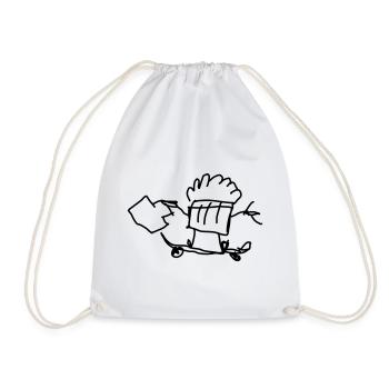 Muffin à roulettes avec valise - Sac de sport léger - blanc - Devant
