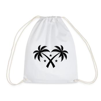 Palm Tree Symbol Island - Drawstring Bag - white - Front