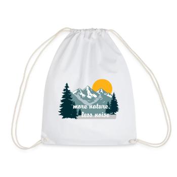 More Nature Less Noise - Drawstring Bag - white - Front