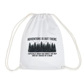 Adventure is out there – Funny Outdoor Spruch - Turnbeutel - Weiß - Vorne