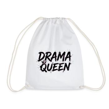 Drama Queen with Crown - Drawstring Bag - white - Front