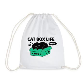 Cat Box Life Katzen Logo - Turnbeutel - Weiß - Vorne
