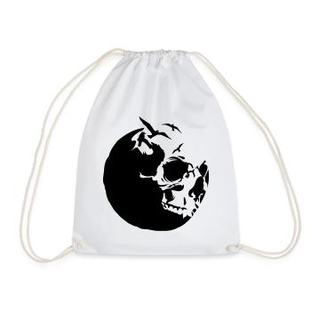killing moon skull mond - Drawstring Bag - white - Front