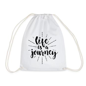 Life is a journey, schöne Sprüche - Turnbeutel - Weiß - Vorne