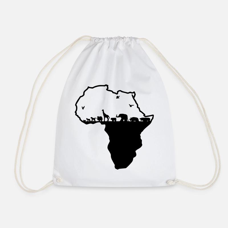 Africa - Drawstring Bag - white