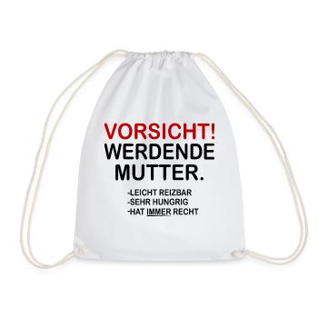 Vorsicht! Werdende Mutter. - Turnbeutel - Weiß - Vorne