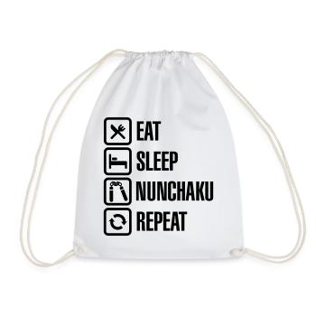 Eat Sleep Nunchaku Repeat - Drawstring Bag - white - Front