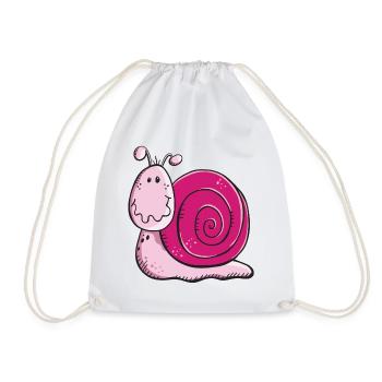 Cute Snail - Snails - Gift - Cartoon - Drawstring Bag - white - Front