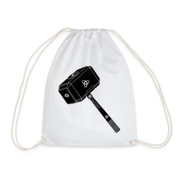 Hammer of thor Thor s with viking symbols - Drawstring Bag - white - Front
