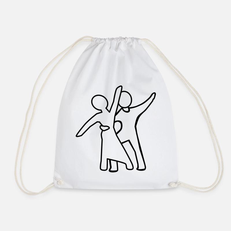 Dance couple Silhouette - Drawstring Bag - white