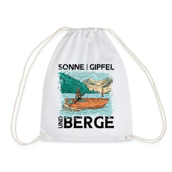 Sonne Gipfel und Berge. Wandern Design - Turnbeutel - Weiß - Vorne