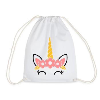Queen of Flowers: The Majestic Unicorn - Drawstring Bag - white - Front