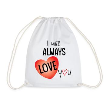 I will always love you - love illustration - Drawstring Bag - white - Front