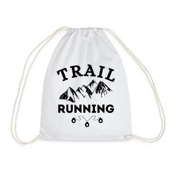 trail, trail running, running - Drawstring Bag - white - Front