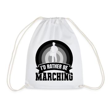 I'd rather play the drum - Drawstring Bag - white - Front