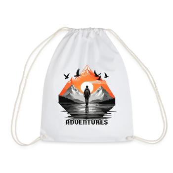 Adventure Travel - Drawstring Bag - white - Front