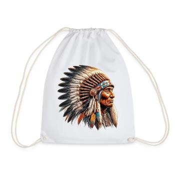 Amérindien Peau rouge d’Amérique - Sac de sport léger - blanc - Devant