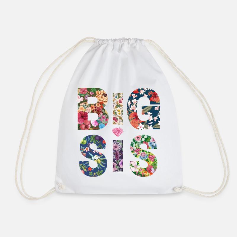 BIG SIS - Sister - Große Schwester - Partnerlook - Turnbeutel - Weiß