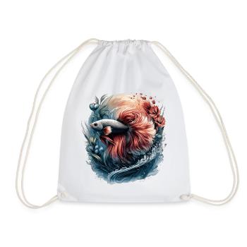 Betta Splendens, Kampffisch Aquarium, Bettafan - Turnbeutel - Weiß - Vorne