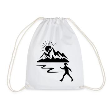Randonneur, femme, montagnes - Sac de sport léger - blanc - Devant