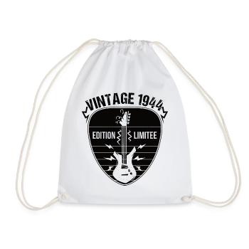 Vintage 1944 médiator guitare cadeau guitariste - Sac de sport léger - blanc - Devant