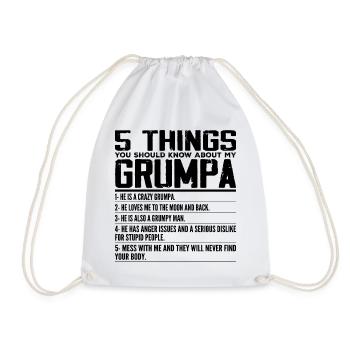 5 Things You Should Know About My Grumpa, Grandpa - Sac de sport léger - blanc - Devant